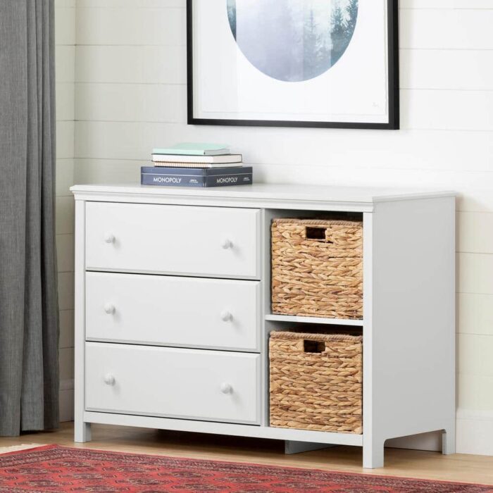 Cotton Candy 3-Drawer Pure White Dresser
